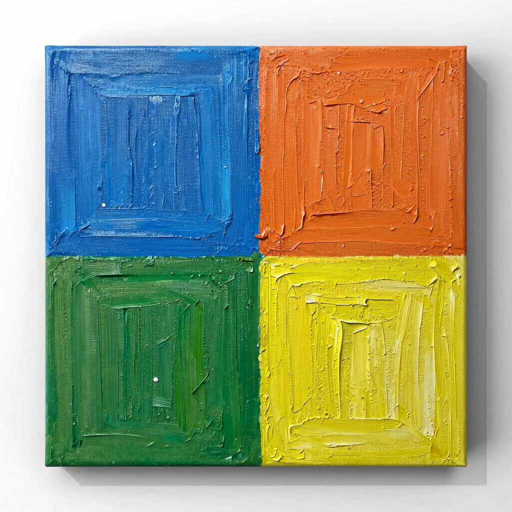 Textured detail of a vibrant painting, sharp focus